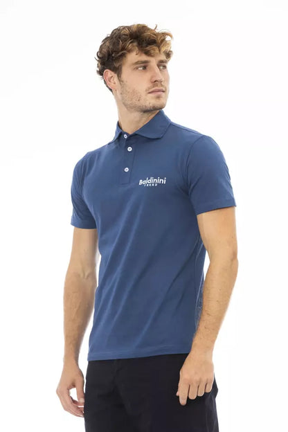 Baldinini Trend Blue Cotton Men Polo Baldinini Trend