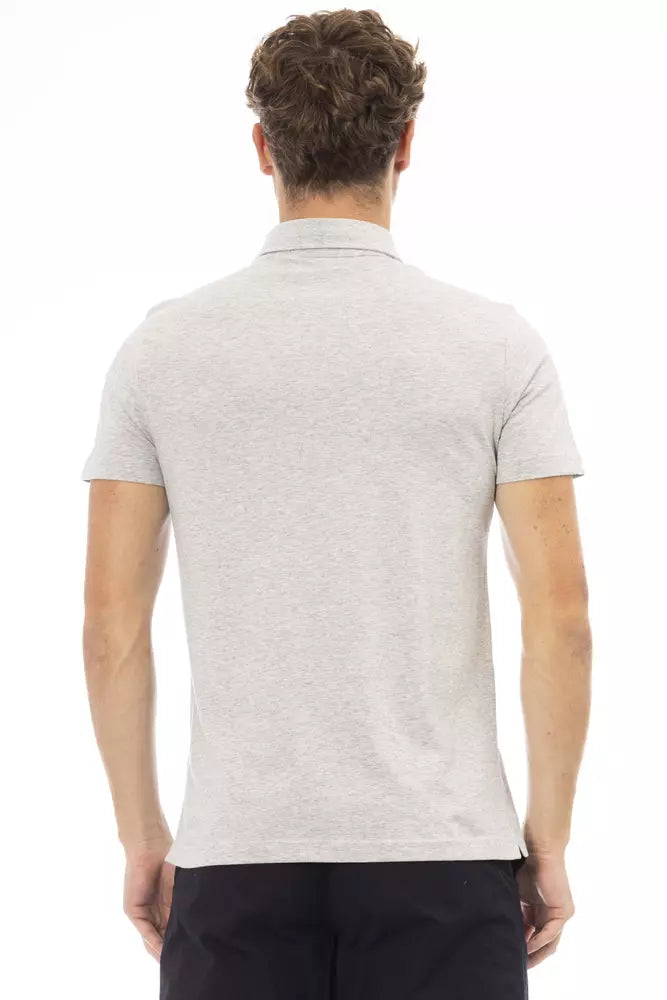 Baldinini Trend Gray Cotton Men Polo Baldinini Trend