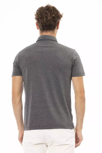 Baldinini Trend Gray Cotton Men Polo Baldinini Trend