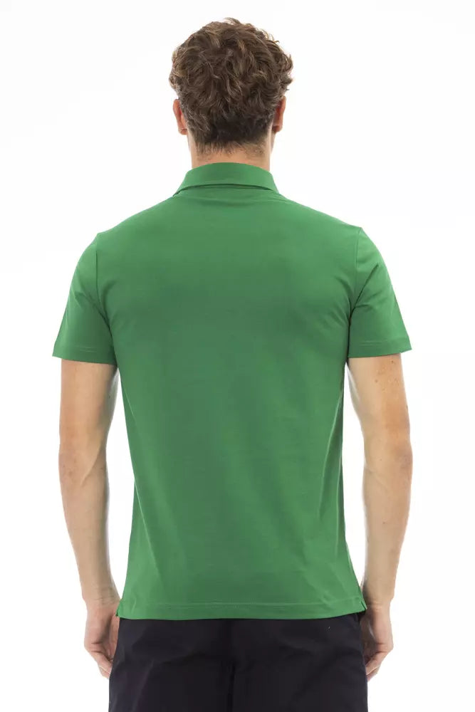 Baldinini Trend Green Cotton Men Polo Shirt Baldinini Trend