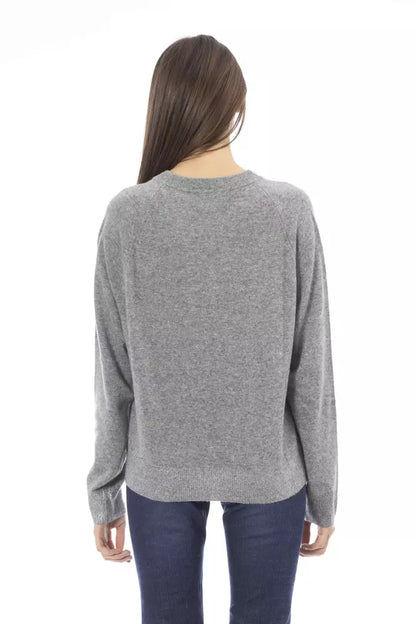 Baldinini Trend Gray Wool Women Sweater Baldinini Trend