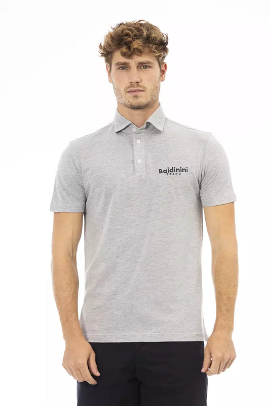 Baldinini Trend Gray Cotton Men Polo-Shirt Baldinini Trend