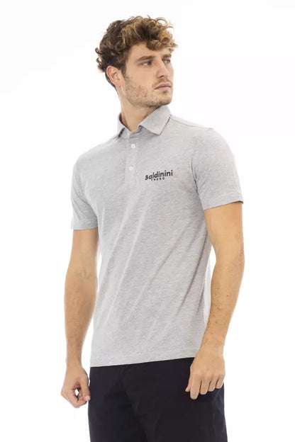 Baldinini Trend Gray Cotton Men Polo-Shirt Baldinini Trend