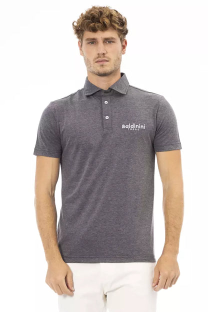 Baldinini Trend Gray Cotton Men Polo Baldinini Trend