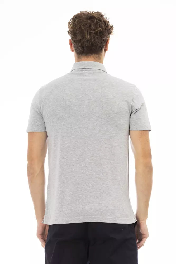 Baldinini Trend Gray Cotton Men Polo-Shirt Baldinini Trend