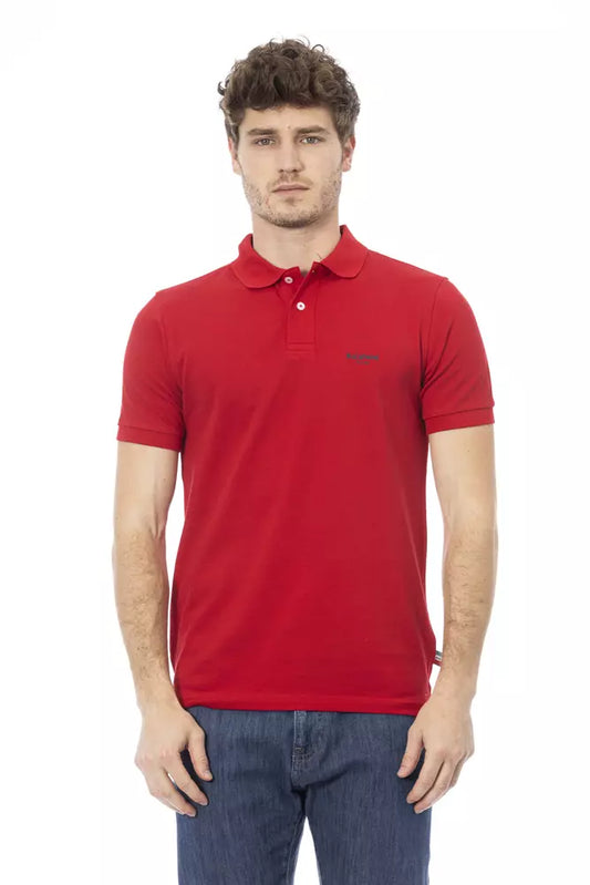 Baldinini Trend Red Cotton Men Polo Baldinini Trend