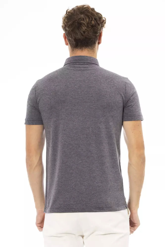 Baldinini Trend Gray Cotton Men Polo Baldinini Trend