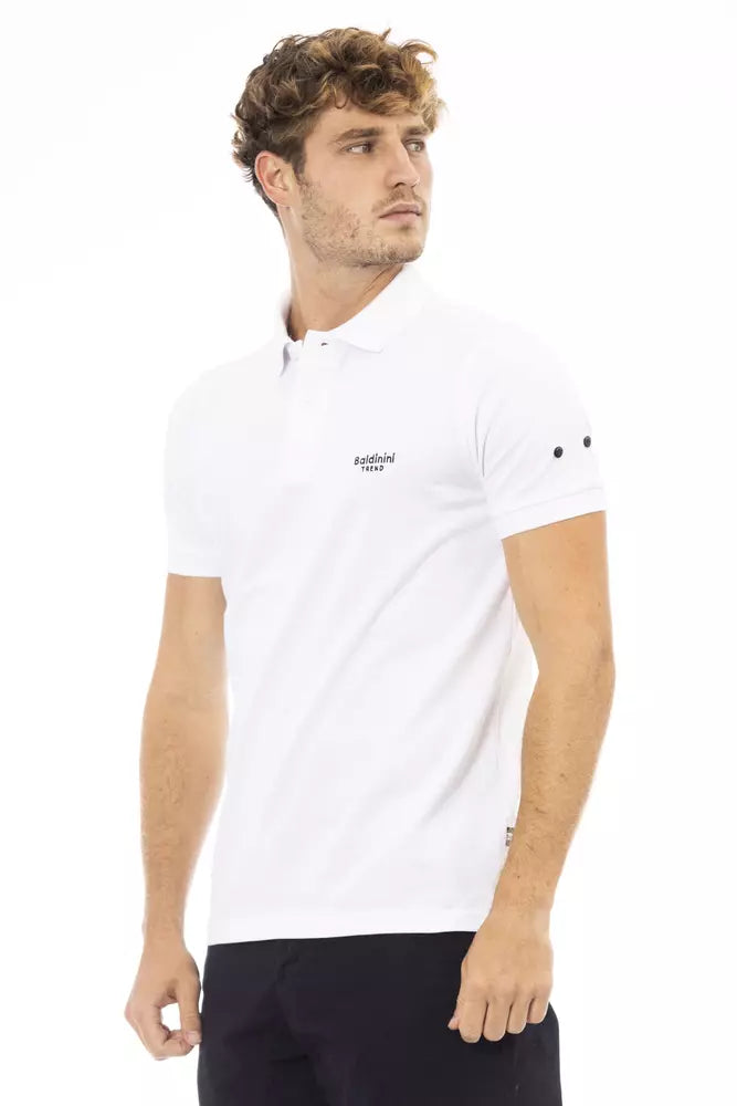 Baldinini Trend Black Cotton Men Polo Baldinini Trend