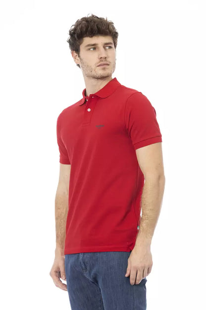 Baldinini Trend Red Cotton Men Polo Baldinini Trend