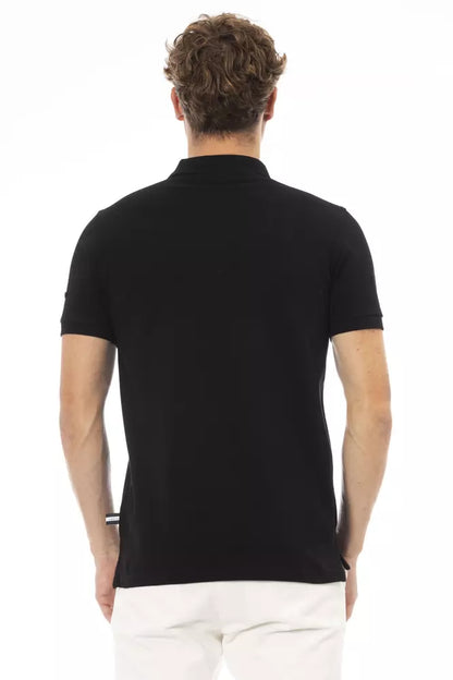 Baldinini Trend Black Cotton Men Polo Baldinini Trend