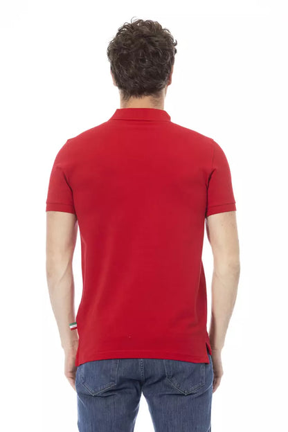 Baldinini Trend Red Cotton Men Polo Baldinini Trend