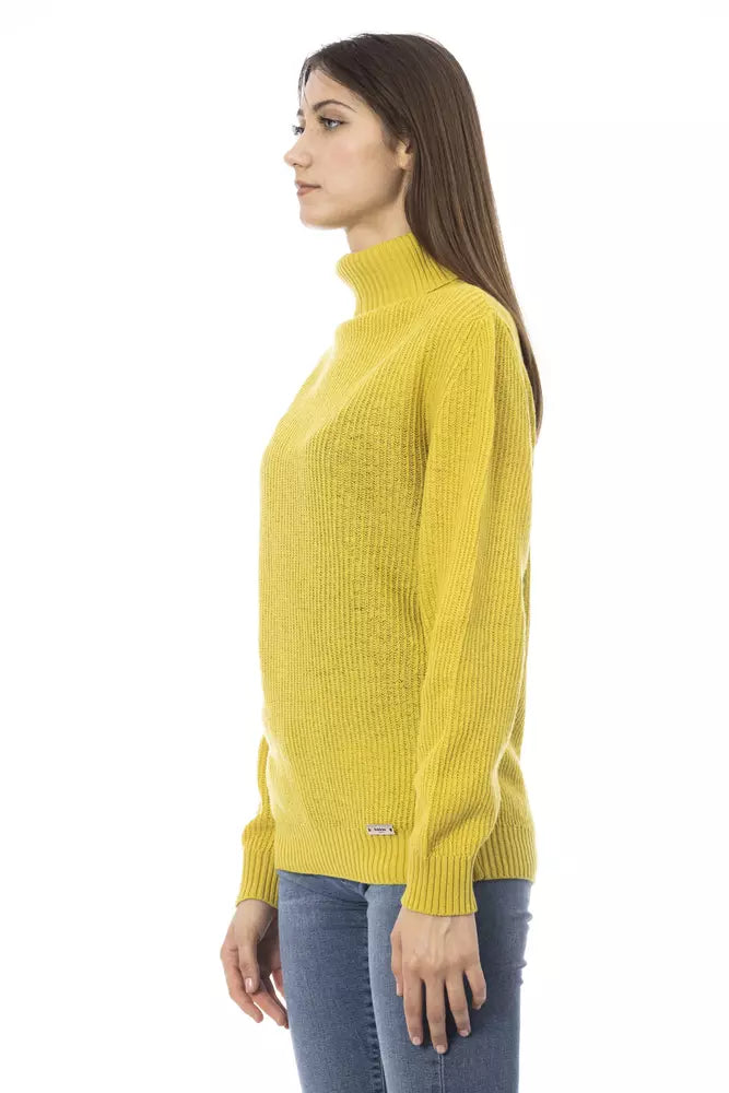 Baldinini Trend Yellow Wool Women Sweater Baldinini Trend