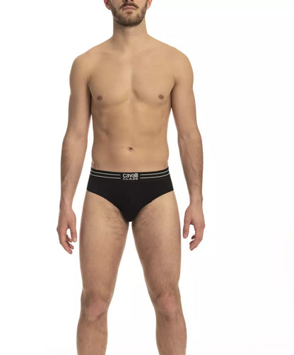 Cavalli Class Black Cotton Men Underwear Cavalli Class