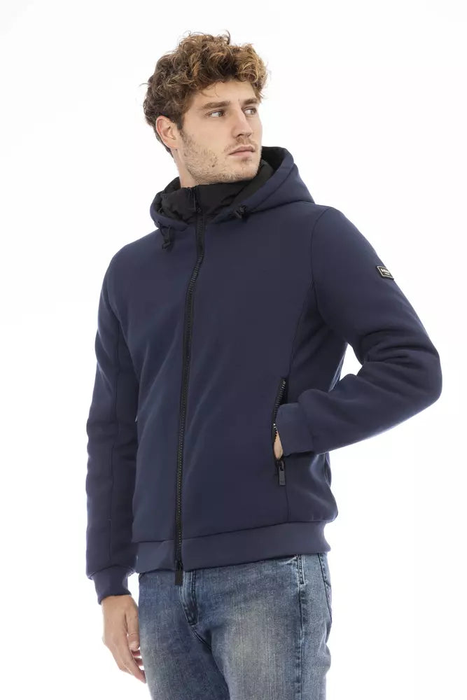 Baldinini Trend Blue Polyester Men Jacket Baldinini Trend