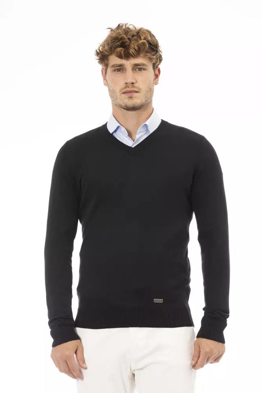 Baldinini Trend Black Modal Men Sweater Baldinini Trend