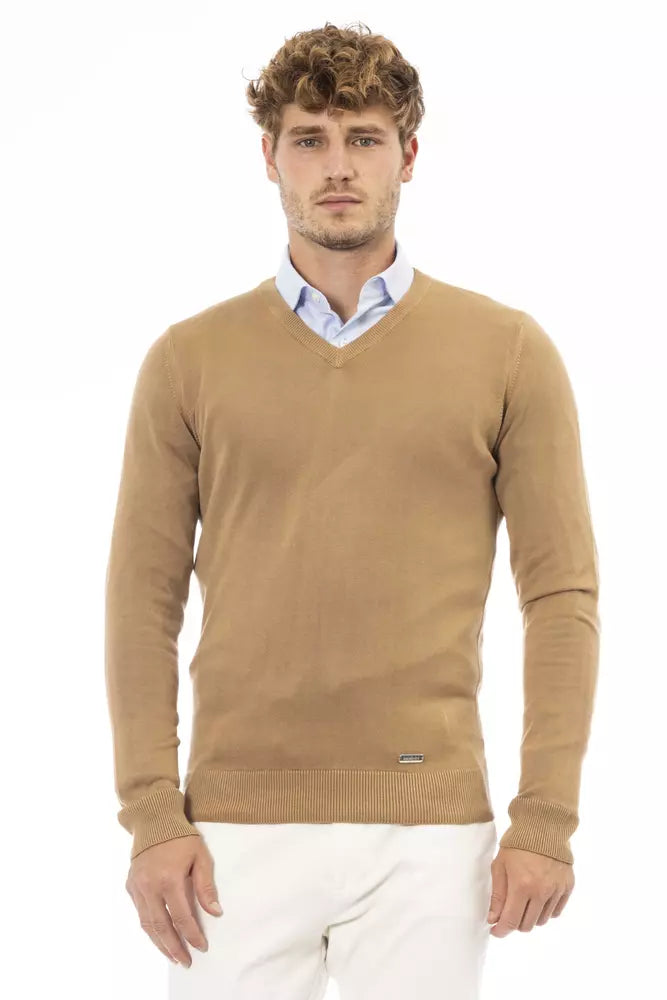 Baldinini Trend Beige Modal Men Sweater Baldinini Trend