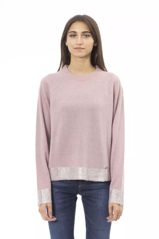 Baldinini Trend Pink Wool Women Sweater Baldinini Trend