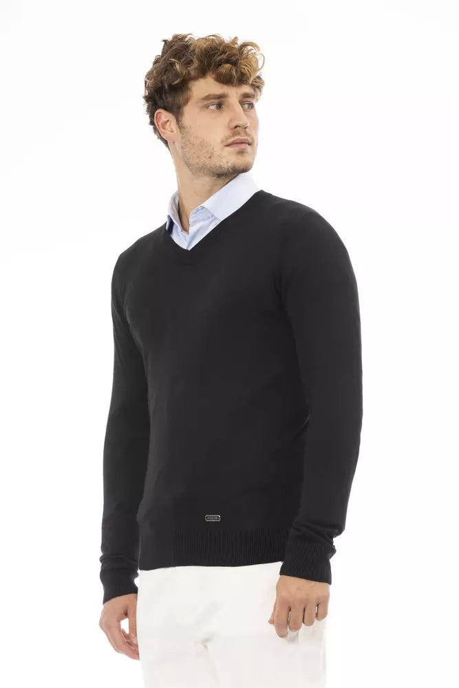 Baldinini Trend Black Modal Men Sweater Baldinini Trend