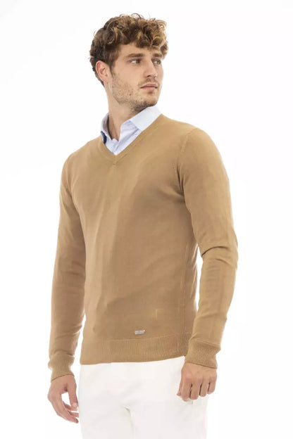 Baldinini Trend Beige Modal Men Sweater Baldinini Trend