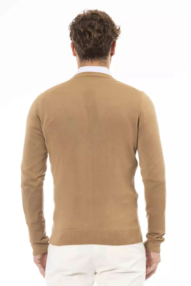 Baldinini Trend Beige Modal Men Sweater Baldinini Trend