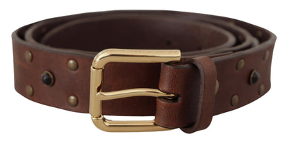 Dolce & Gabbana Elegant Leather Belt with Metal Buckle Dolce & Gabbana