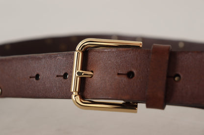 Dolce & Gabbana Elegant Leather Belt with Metal Buckle Dolce & Gabbana