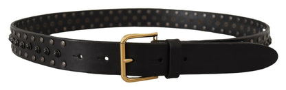 Dolce & Gabbana Elegant Leather Belt with Logo Engraved Buckle Dolce & Gabbana