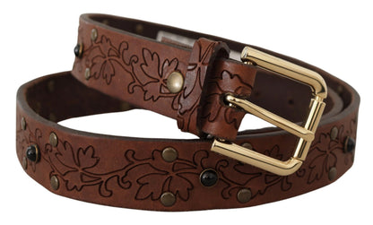 Dolce & Gabbana Elegant Leather Belt with Metal Buckle Dolce & Gabbana