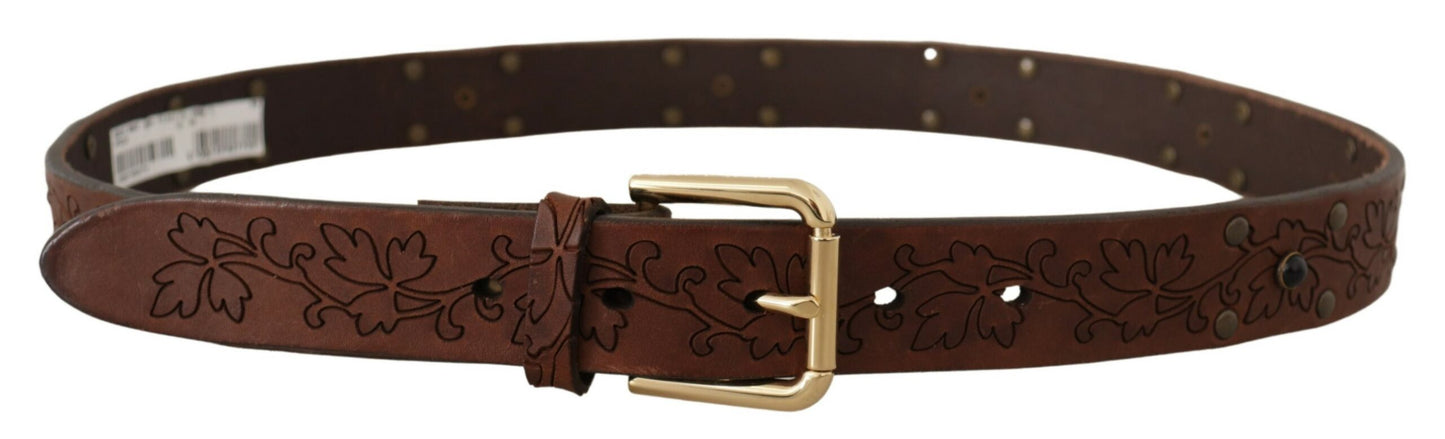 Dolce & Gabbana Elegant Leather Belt with Metal Buckle Dolce & Gabbana