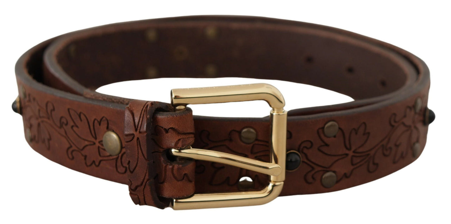 Dolce & Gabbana Elegant Leather Belt with Metal Buckle Dolce & Gabbana