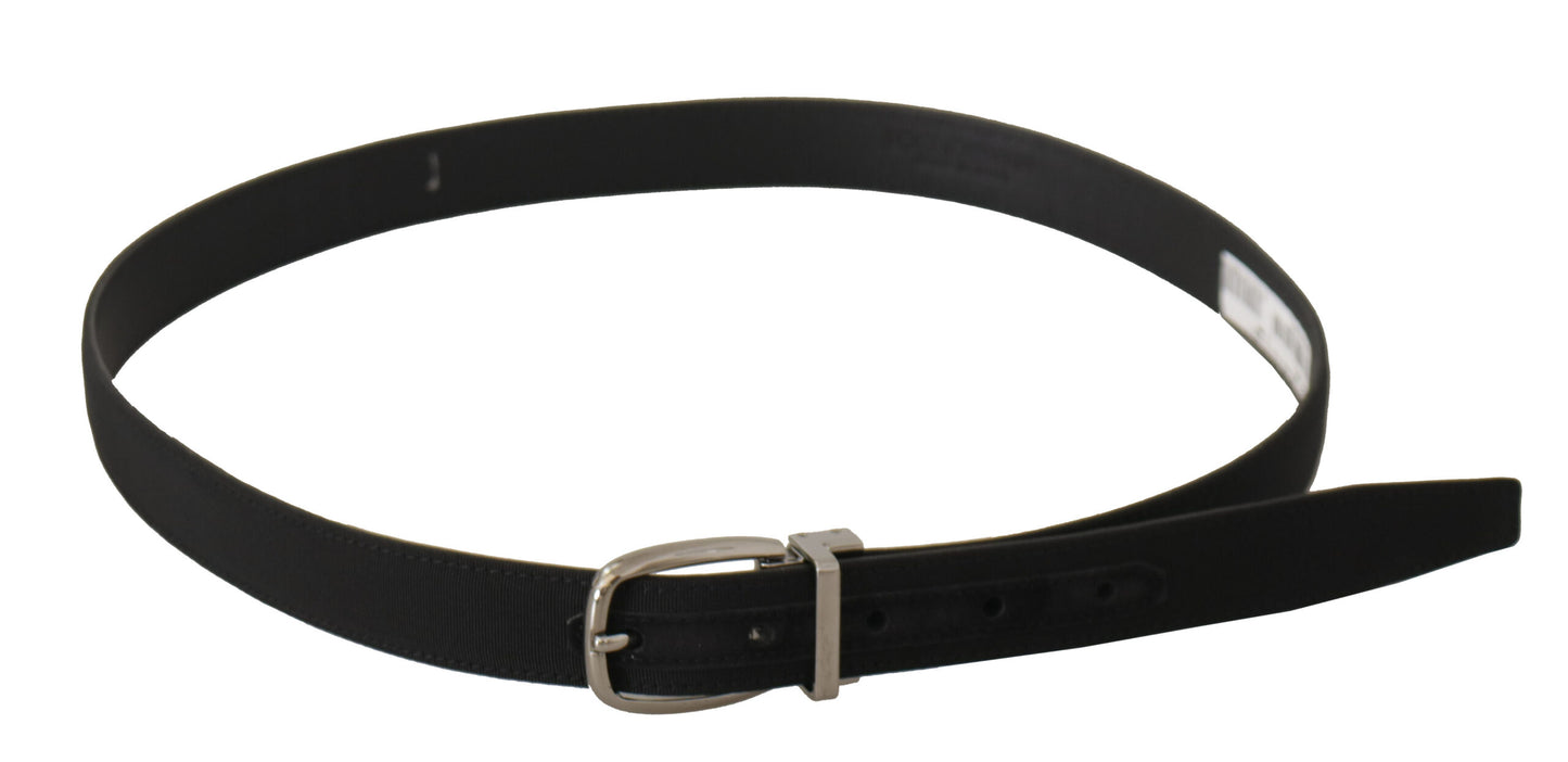 Dolce & Gabbana Elegant Black Canvas & Leather Belt Dolce & Gabbana