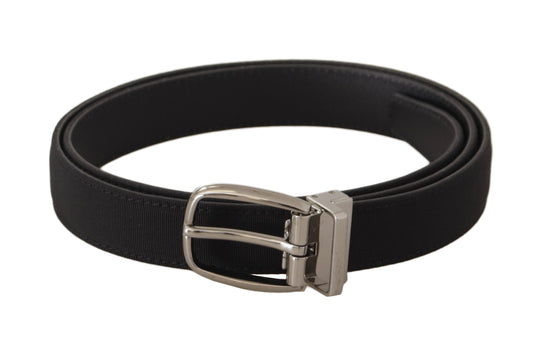 Dolce & Gabbana Elegant Black Canvas & Leather Belt Dolce & Gabbana