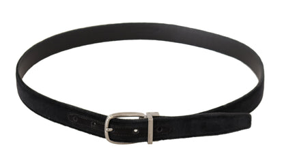 Dolce & Gabbana Elegant Velvet Designer Belt with Logo Engraved Buckle Dolce & Gabbana