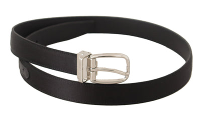 Dolce & Gabbana Elegant Black Leather-Canvas Designer Belt Dolce & Gabbana