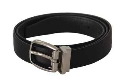 Dolce & Gabbana Elegant Silk Leather Belt with Logo Buckle Dolce & Gabbana