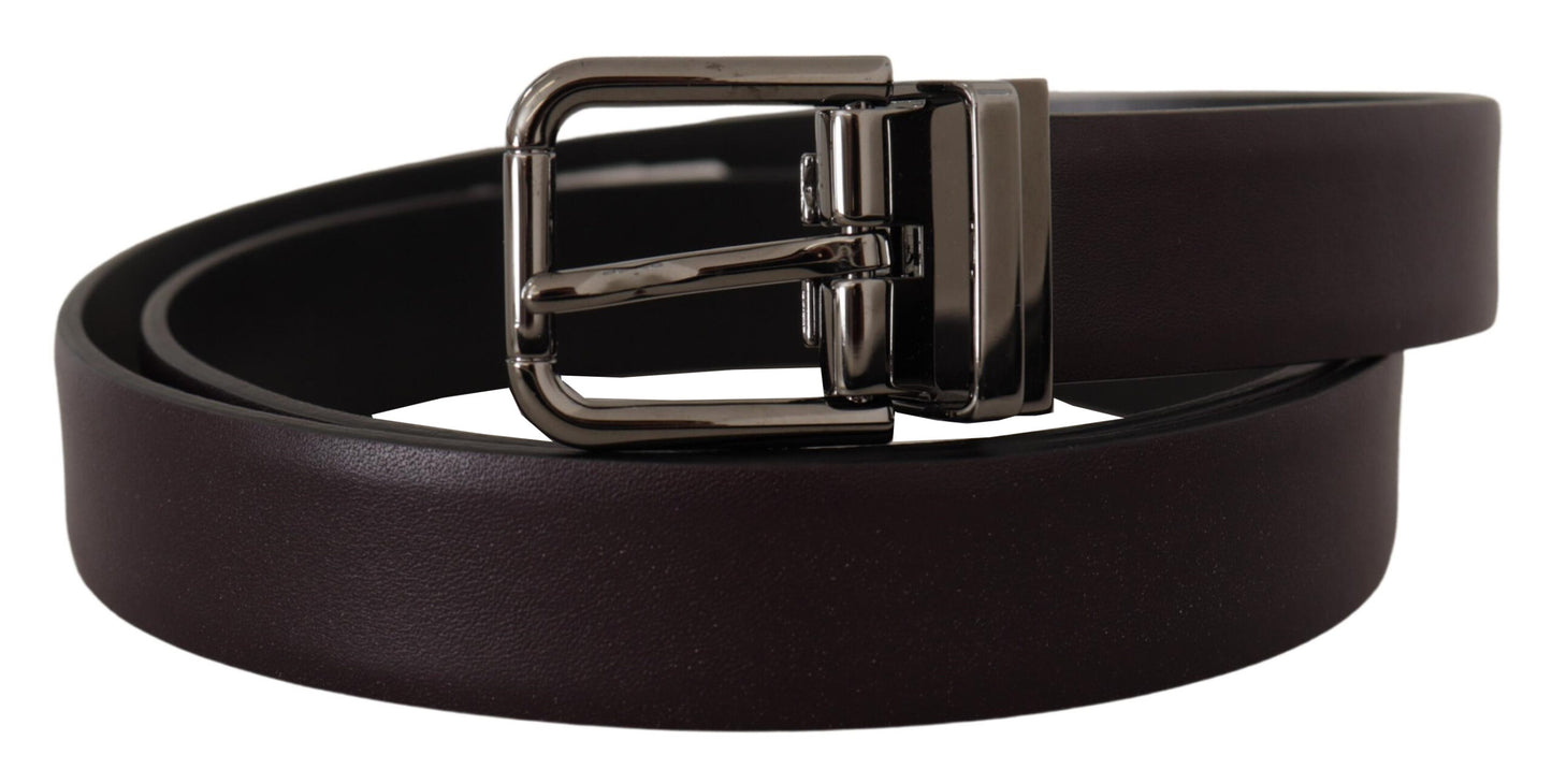 Dolce & Gabbana Elegant Dark Brown Leather Belt Dolce & Gabbana