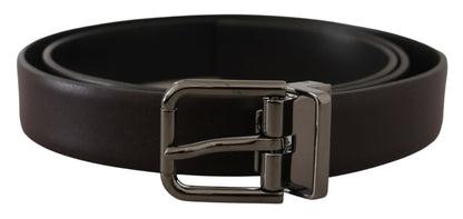 Dolce & Gabbana Elegant Dark Brown Leather Belt Dolce & Gabbana