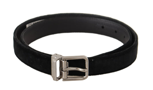 Dolce & Gabbana Elegant Black Velvet Designer Belt Dolce & Gabbana