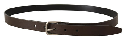 Dolce & Gabbana Elegant Leather Belt with Metal Buckle Dolce & Gabbana