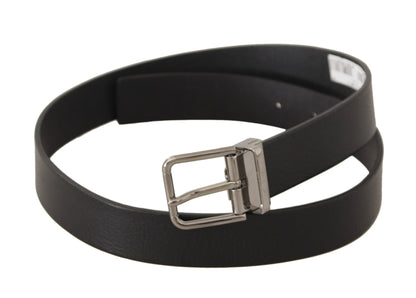 Dolce & Gabbana Elegant Black Leather Belt with Metal Buckle Dolce & Gabbana