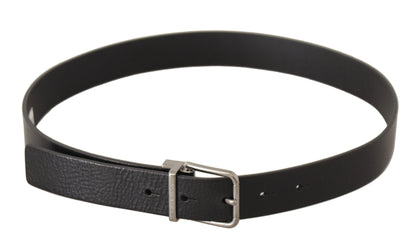 Dolce & Gabbana Elegant Black Leather Belt with Metal Buckle Dolce & Gabbana