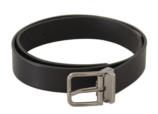 Dolce & Gabbana Elegant Black Leather Belt with Metal Buckle Dolce & Gabbana