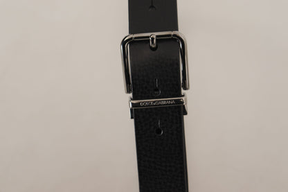 Dolce & Gabbana Elegant Black Leather Belt with Metal Buckle Dolce & Gabbana