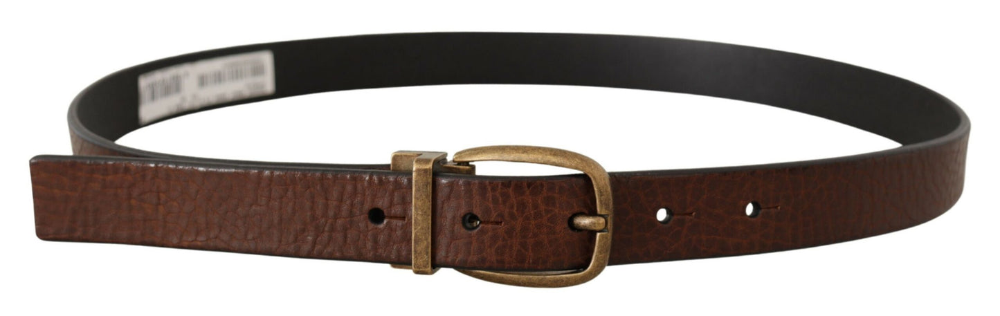 Dolce & Gabbana Elegant Leather Belt with Metal Buckle Dolce & Gabbana