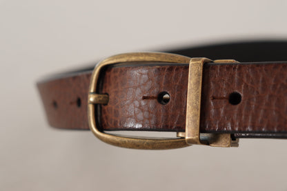 Dolce & Gabbana Elegant Leather Belt with Metal Buckle Dolce & Gabbana