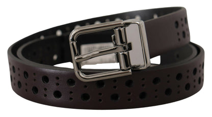 Dolce & Gabbana Elegant Dark Purple Leather Belt Dolce & Gabbana