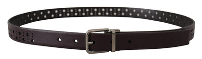 Dolce & Gabbana Elegant Dark Purple Leather Belt Dolce & Gabbana