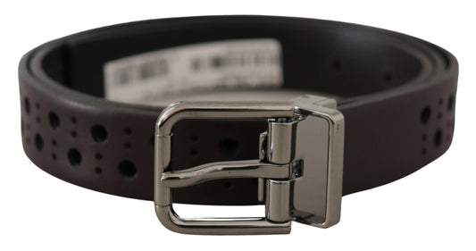 Dolce & Gabbana Elegant Dark Purple Leather Belt Dolce & Gabbana