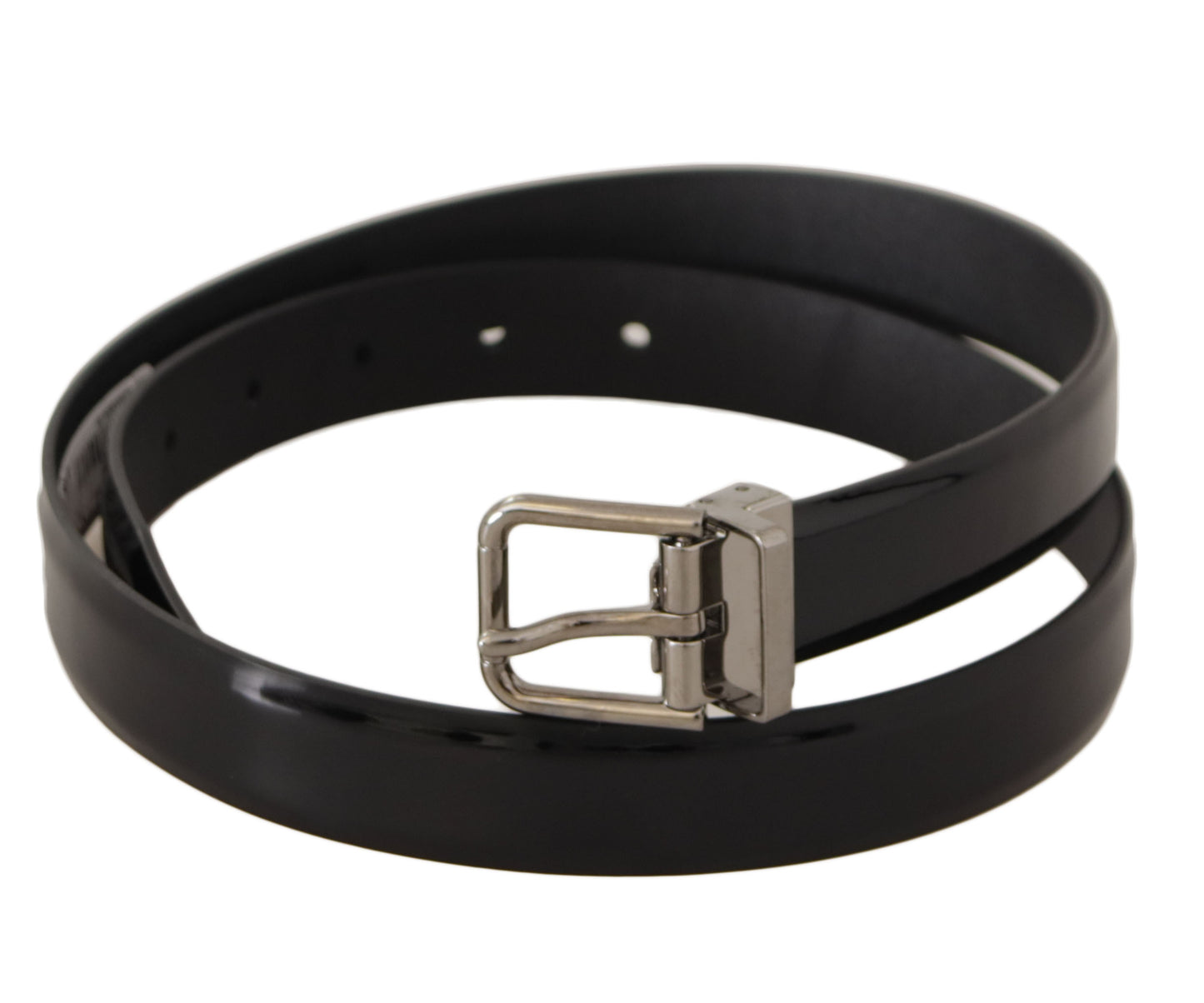 Dolce & Gabbana Elegant Black Leather Belt with Metal Buckle Dolce & Gabbana