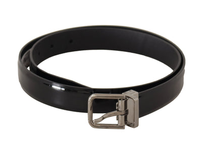 Dolce & Gabbana Elegant Black Leather Belt with Metal Buckle Dolce & Gabbana